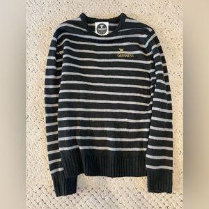 Size medium Guinness Brand pullover from Dublin Airport in gray and black stripe